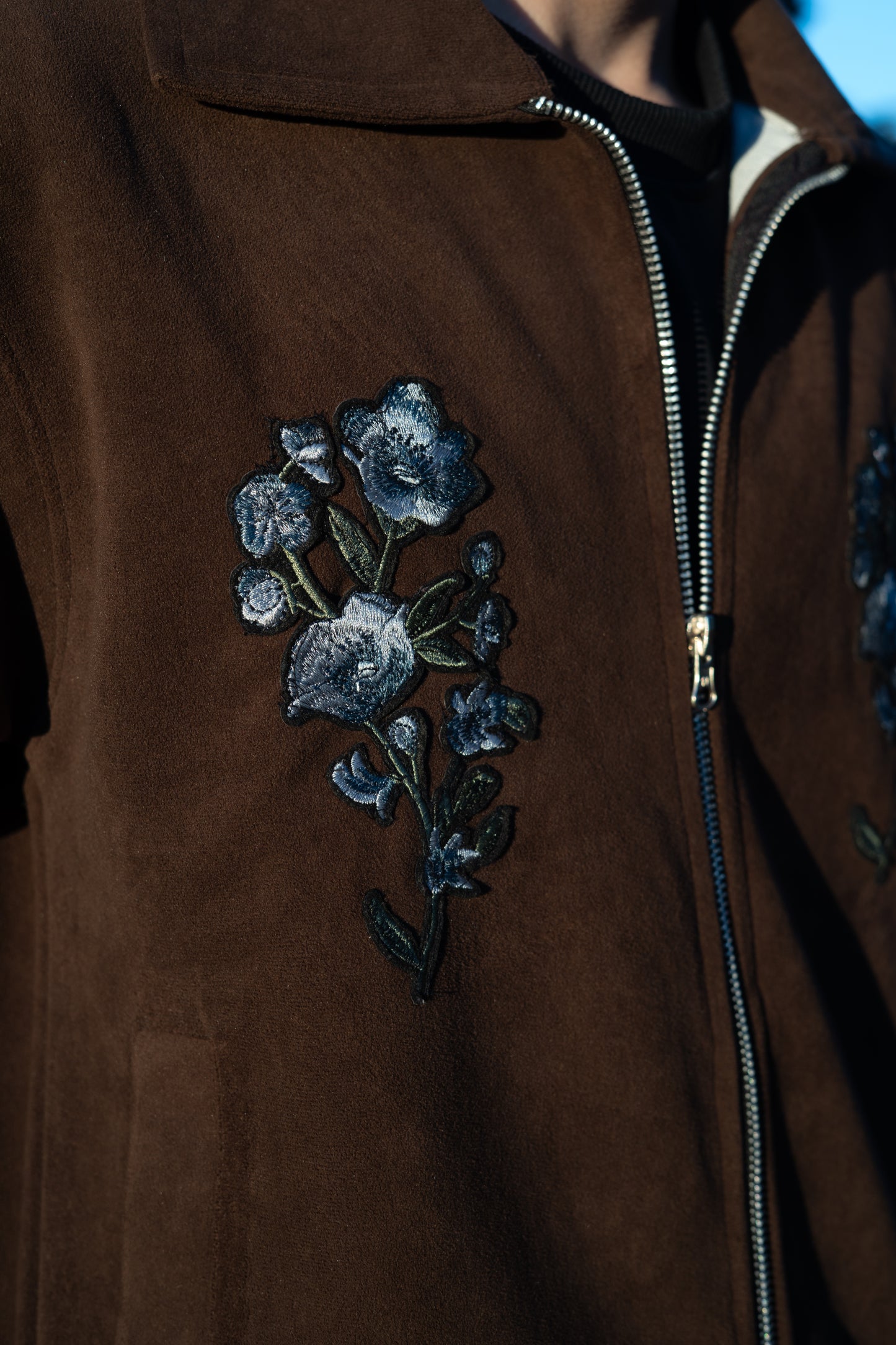 FLORAL PATCHWORK BROWN JACKET