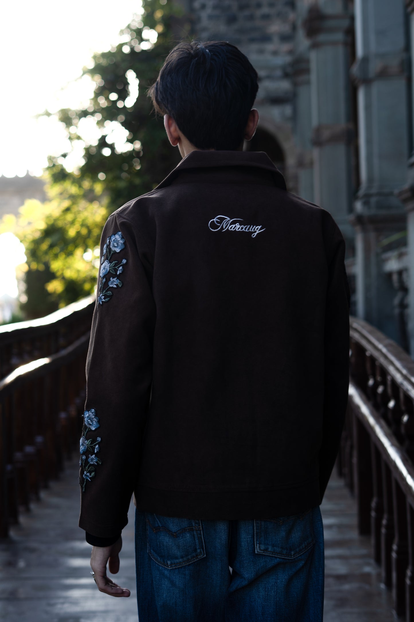 FLORAL PATCHWORK BROWN JACKET