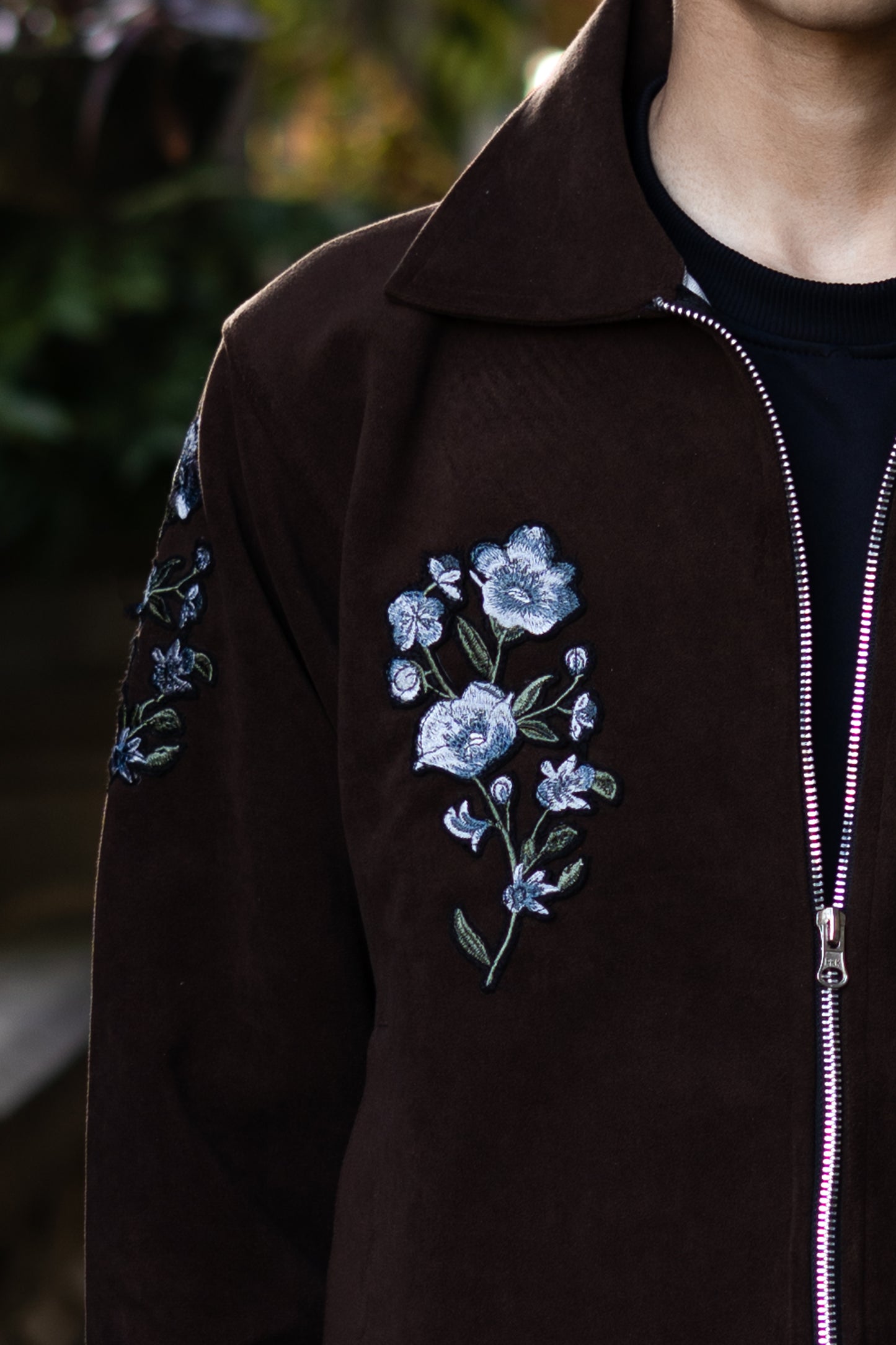 FLORAL PATCHWORK BROWN JACKET