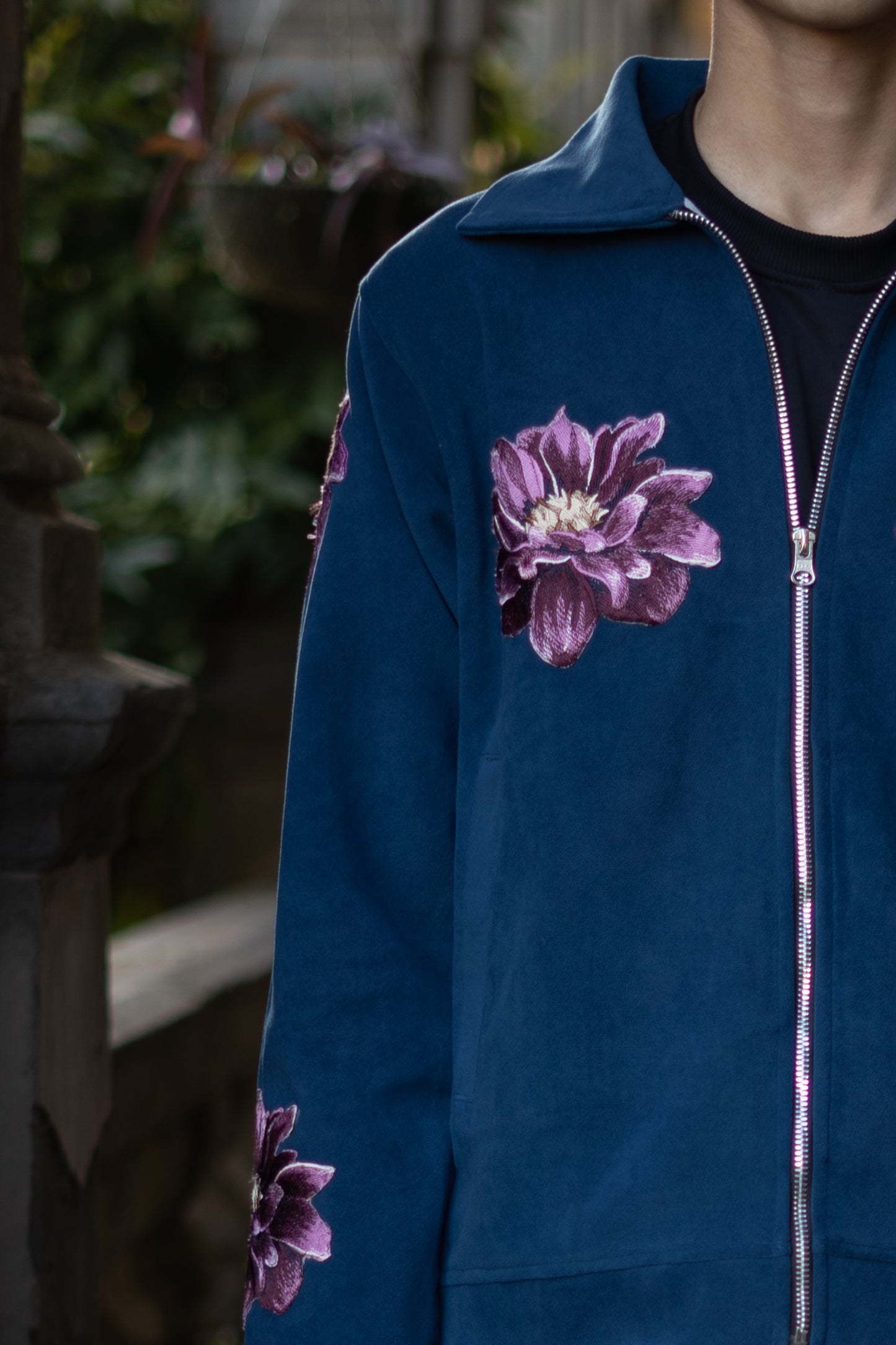 FLORAL PATCHWORK BLUE JACKET
