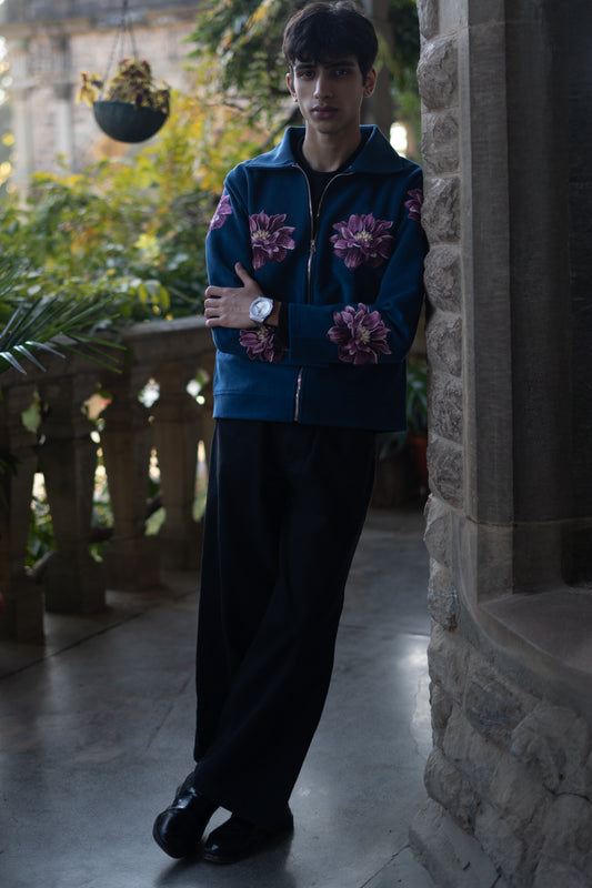 FLORAL PATCHWORK BLUE JACKET