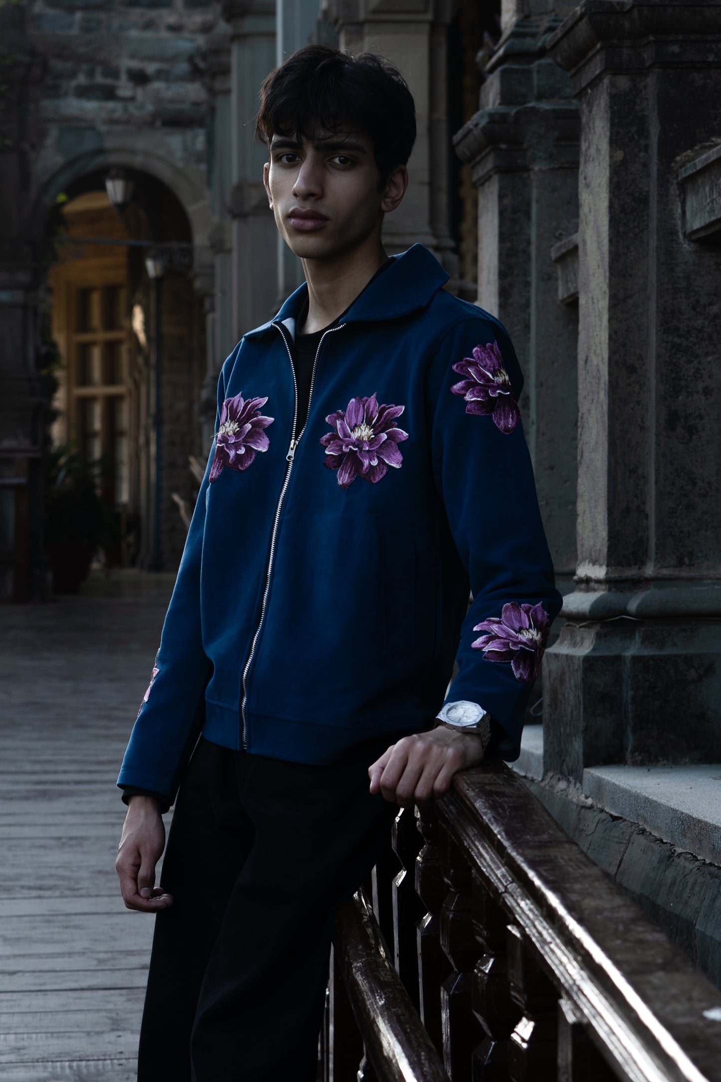 FLORAL PATCHWORK BLUE JACKET