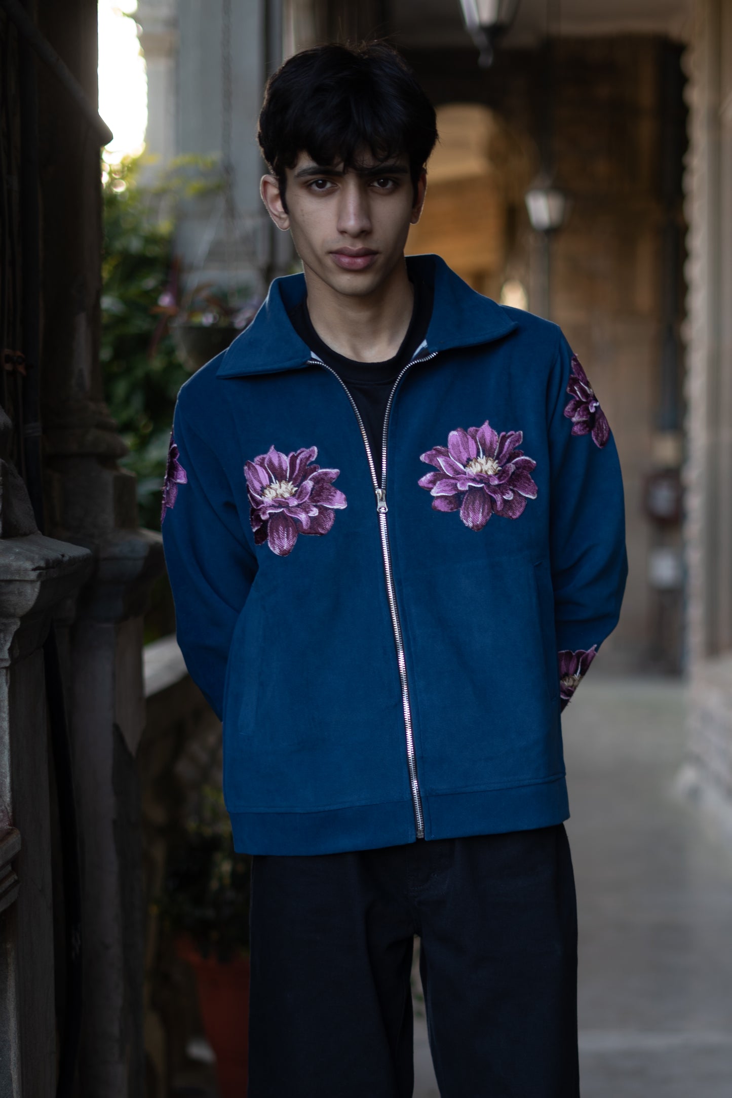 FLORAL PATCHWORK BLUE JACKET
