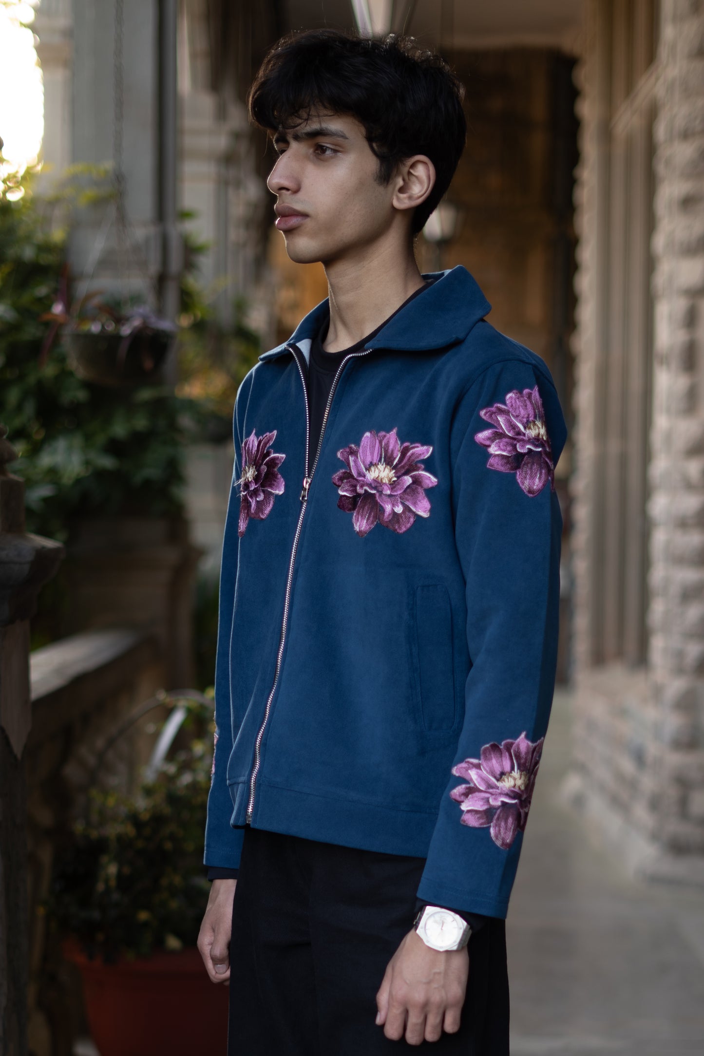 FLORAL PATCHWORK BLUE JACKET
