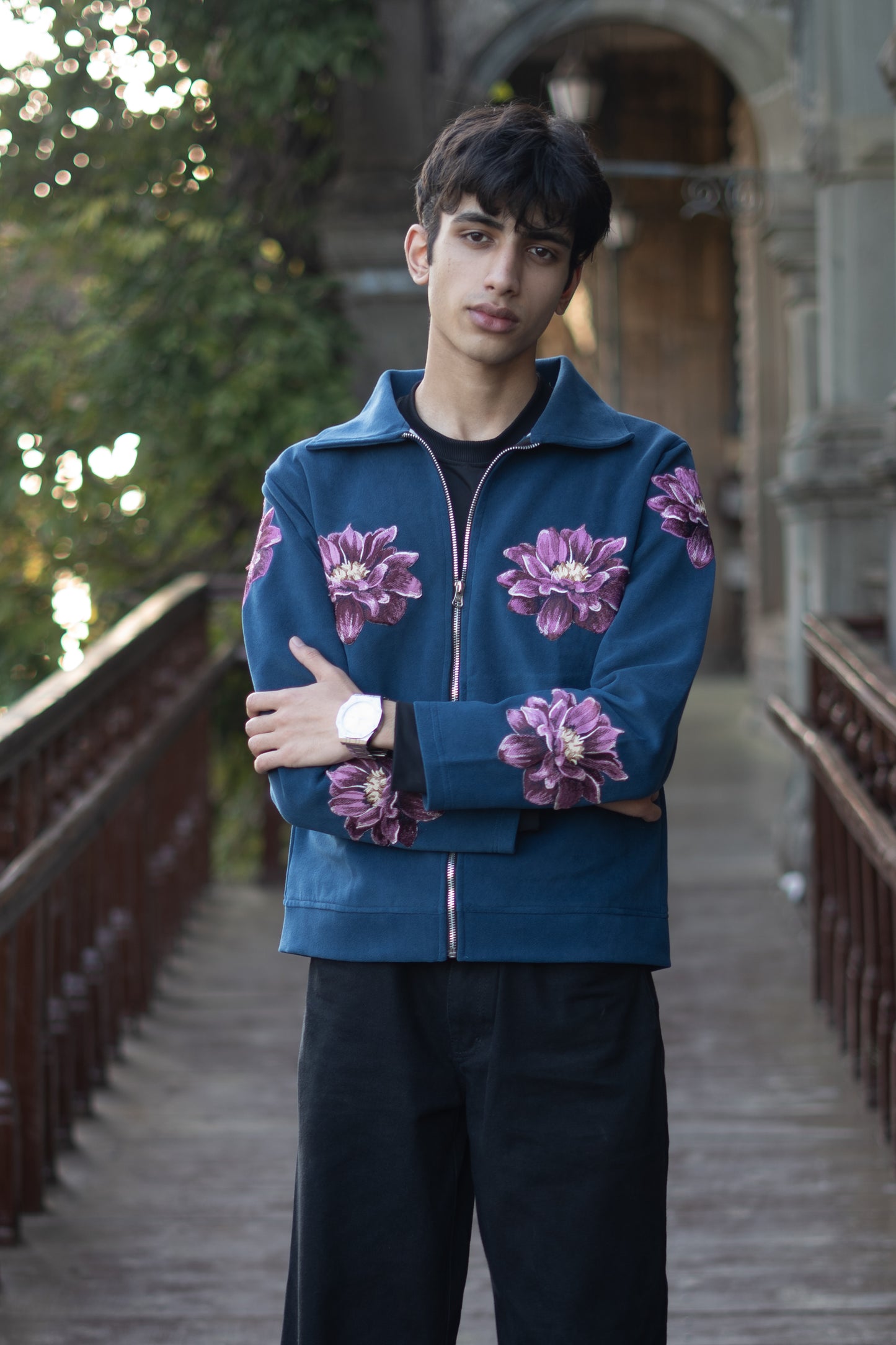 FLORAL PATCHWORK BLUE JACKET